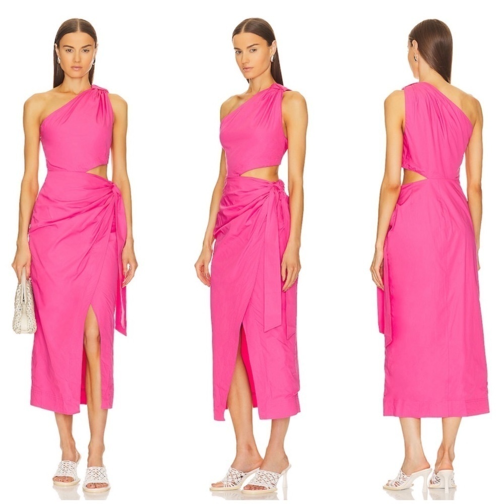Jonathan Simkhai Standard Doran Midi Dress in Azalea